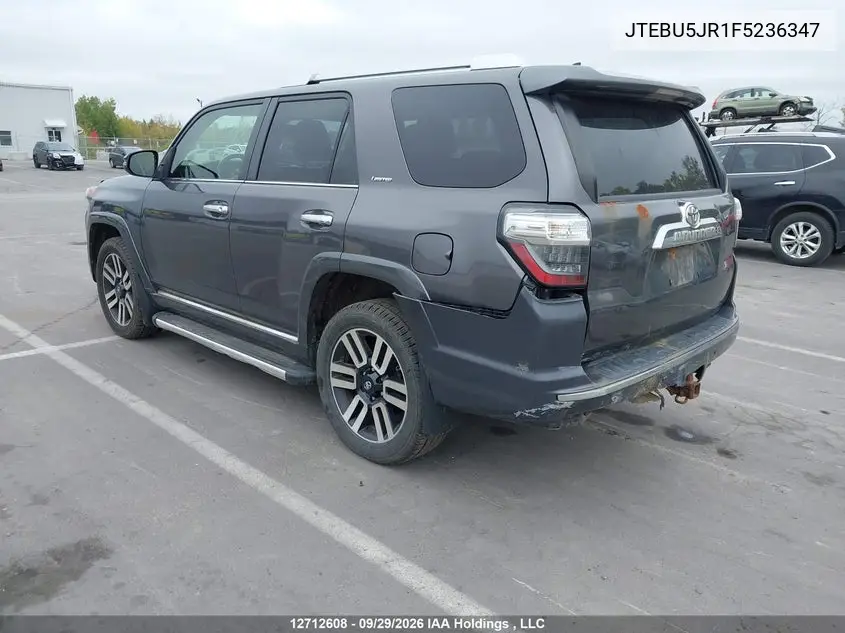 2015 TOYOTA 4RUNNER VIN JTEBU5JR1F5236347 — фото 3