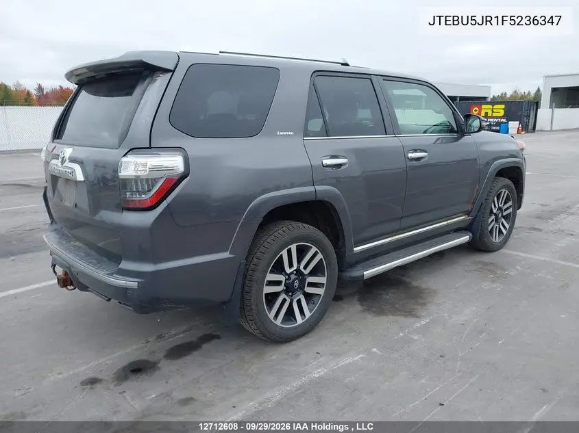 2015 TOYOTA 4RUNNER VIN JTEBU5JR1F5236347 — фото 4