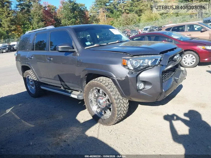 TOYOTA 4RUNNER 2016, VIN JTEBU5JR4G5303086