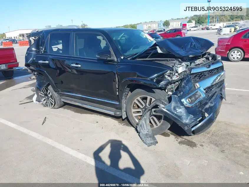 TOYOTA 4RUNNER 2016, VIN JTEBU5JR9G5324595