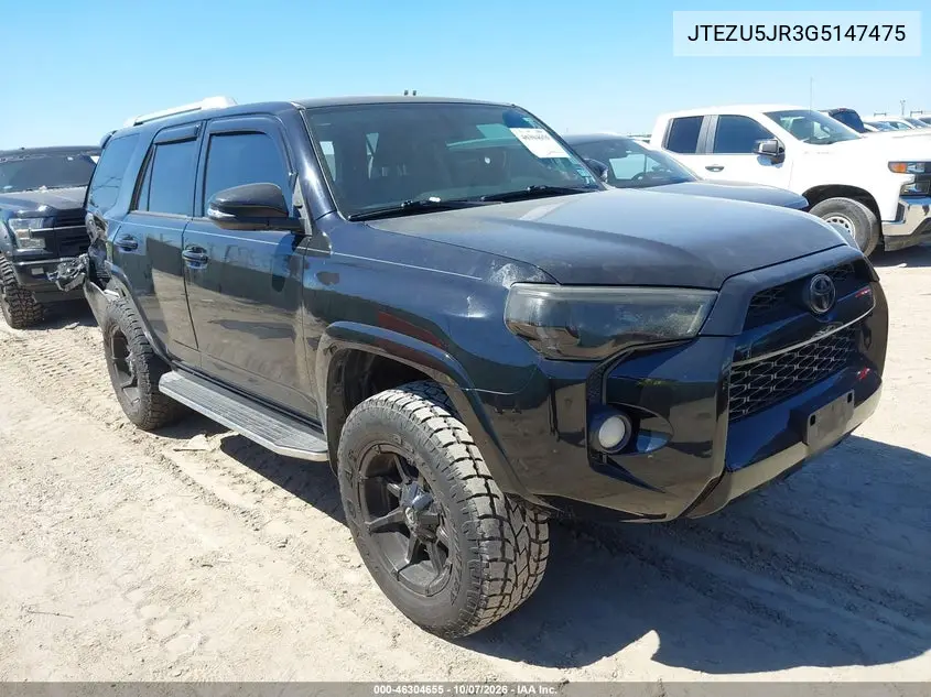 TOYOTA 4RUNNER 2016, VIN JTEZU5JR3G5147475
