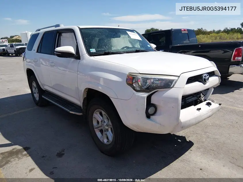 TOYOTA 4RUNNER 2016, VIN JTEBU5JR0G5394177