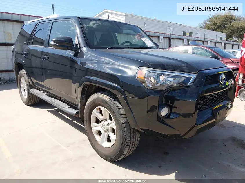 TOYOTA 4RUNNER 2016, VIN JTEZU5JR6G5141444