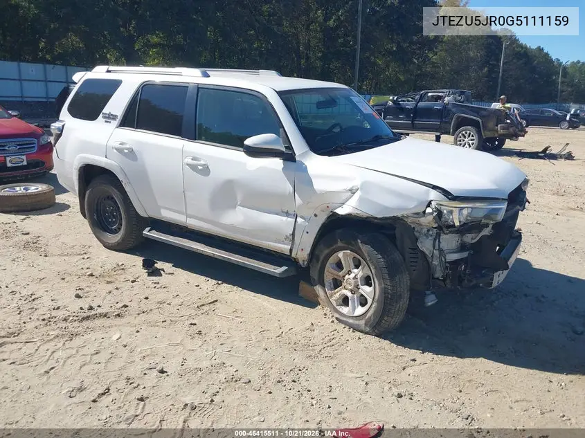 TOYOTA 4RUNNER 2016, VIN JTEZU5JR0G5111159