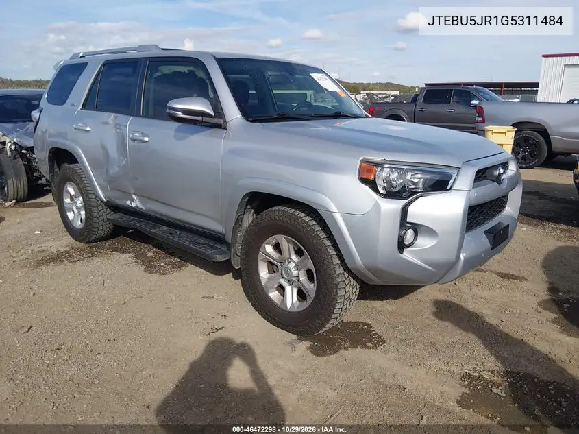 TOYOTA 4RUNNER 2016, VIN JTEBU5JR1G5311484