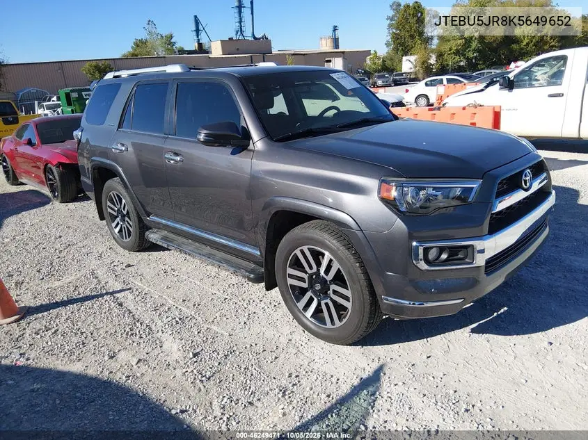 TOYOTA 4RUNNER 2019, VIN JTEBU5JR8K5649652