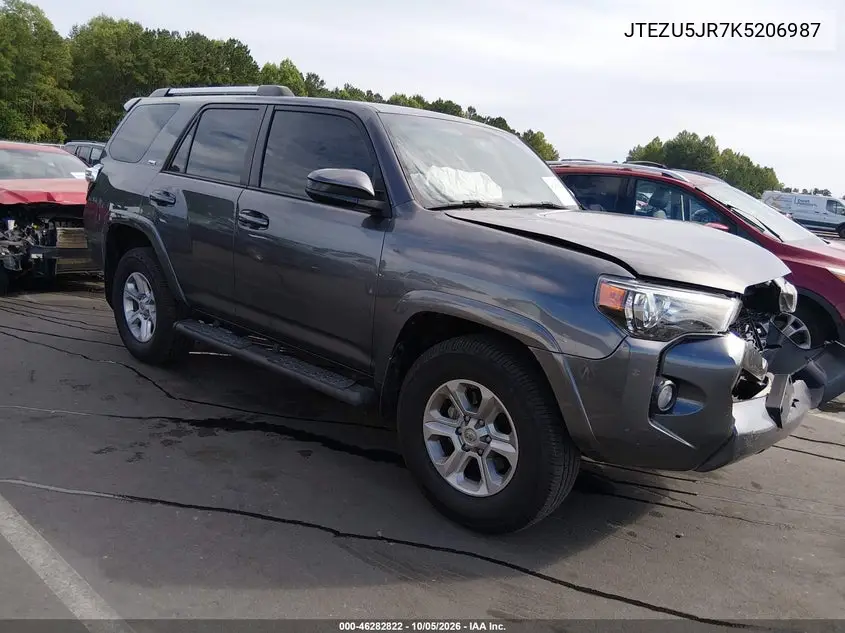 TOYOTA 4RUNNER 2019, VIN JTEZU5JR7K5206987