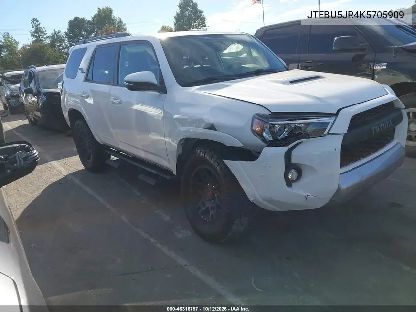 TOYOTA 4RUNNER 2019, VIN JTEBU5JR4K5705909