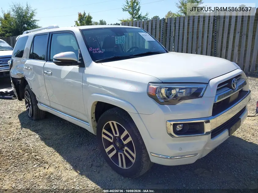 TOYOTA 4RUNNER 2021, VIN JTEKU5JR4M5863637