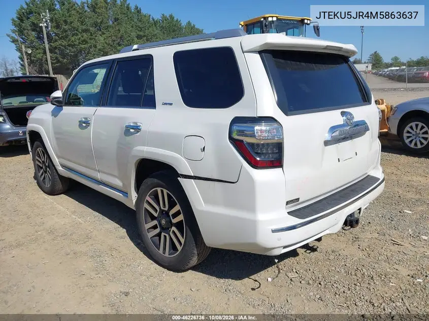 2021 TOYOTA 4RUNNER VIN JTEKU5JR4M5863637 — фото 3