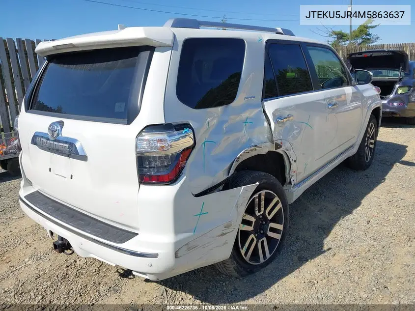 2021 TOYOTA 4RUNNER VIN JTEKU5JR4M5863637 — фото 4