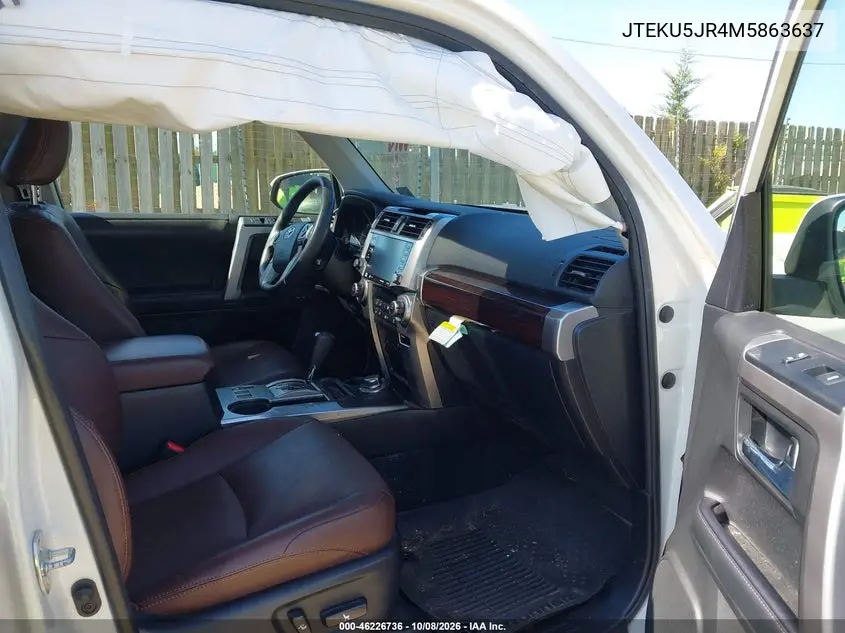 2021 TOYOTA 4RUNNER VIN JTEKU5JR4M5863637 — фото 5