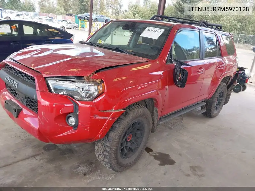 2021 TOYOTA 4RUNNER VIN JTENU5JR7M5970128 — фото 2