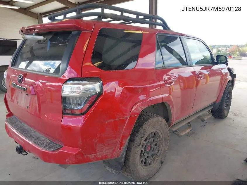 2021 TOYOTA 4RUNNER VIN JTENU5JR7M5970128 — фото 4