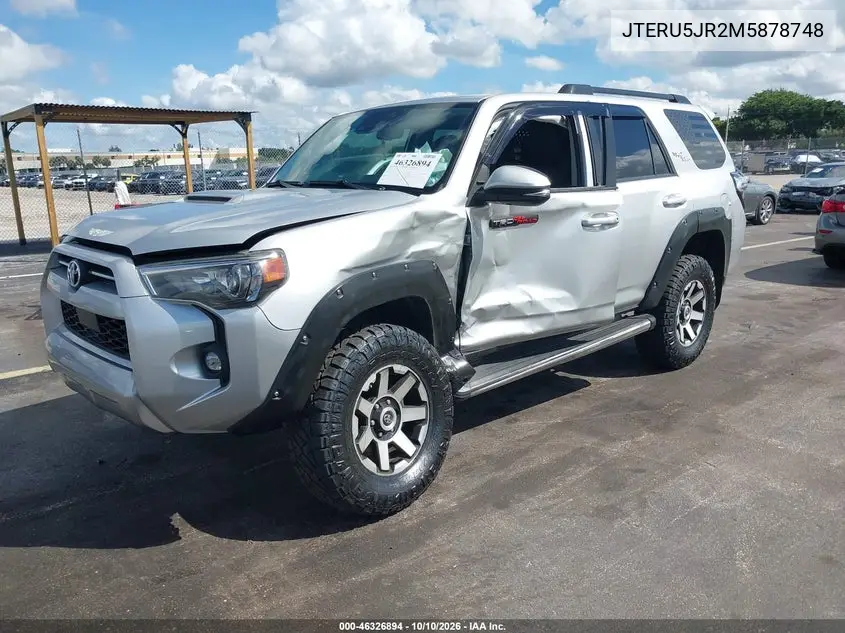 2021 TOYOTA 4RUNNER VIN JTERU5JR2M5878748 — фото 2