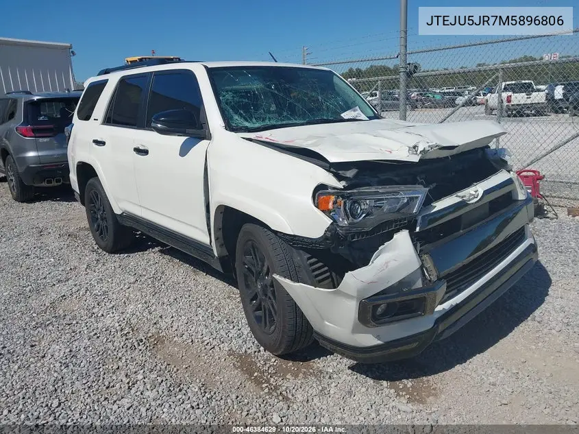 TOYOTA 4RUNNER 2021, VIN JTEJU5JR7M5896806