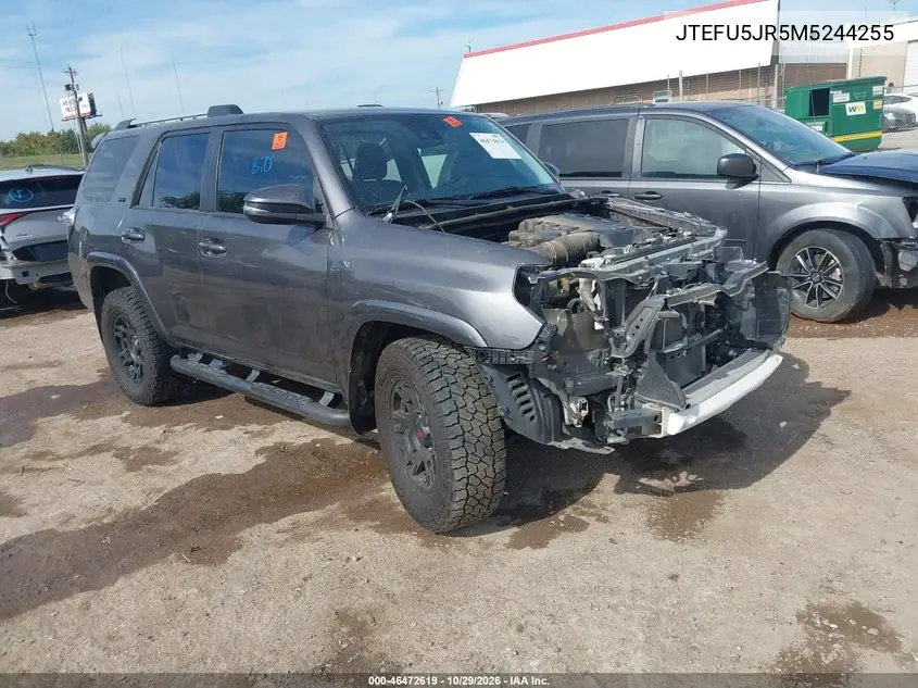TOYOTA 4RUNNER 2021, VIN JTEFU5JR5M5244255