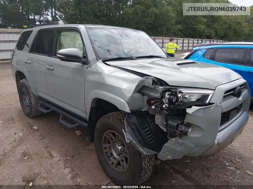 TOYOTA 4RUNNER 2022, VIN JTERU5JR0N6039743