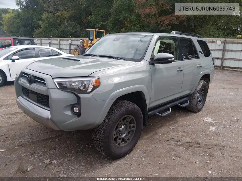2022 TOYOTA 4RUNNER VIN JTERU5JR0N6039743 — фото 2