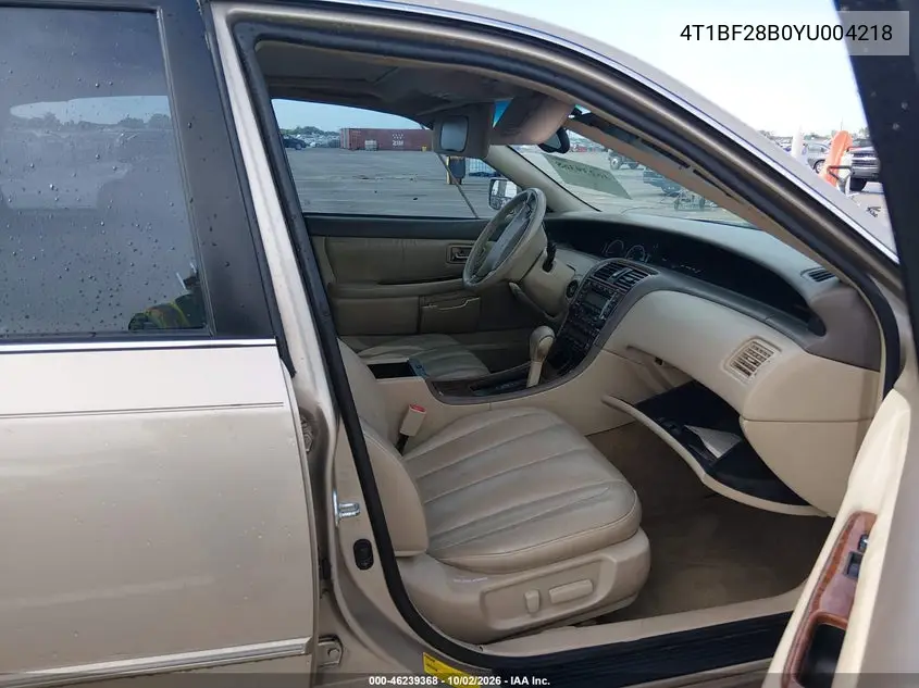 2000 TOYOTA AVALON VIN 4T1BF28B0YU004218 — фото 5
