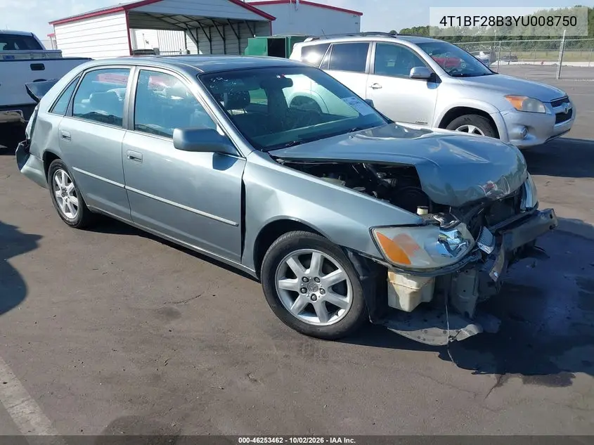 TOYOTA AVALON 2000, VIN 4T1BF28B3YU008750