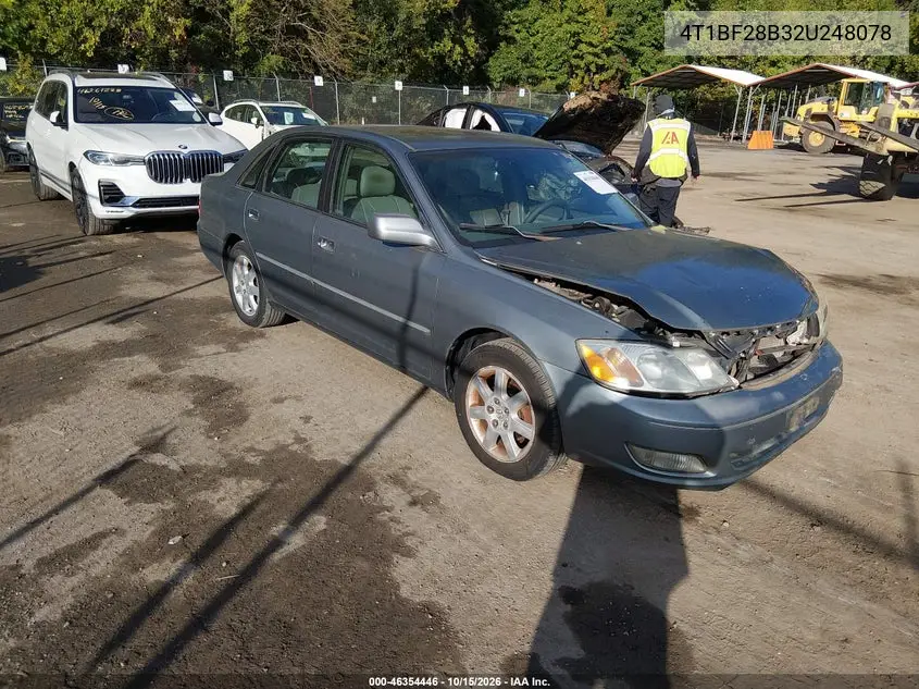 TOYOTA AVALON 2002, VIN 4T1BF28B32U248078