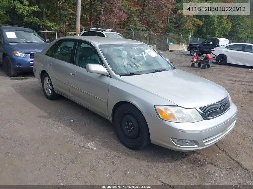 TOYOTA AVALON 2002, VIN 4T1BF28B02U222912
