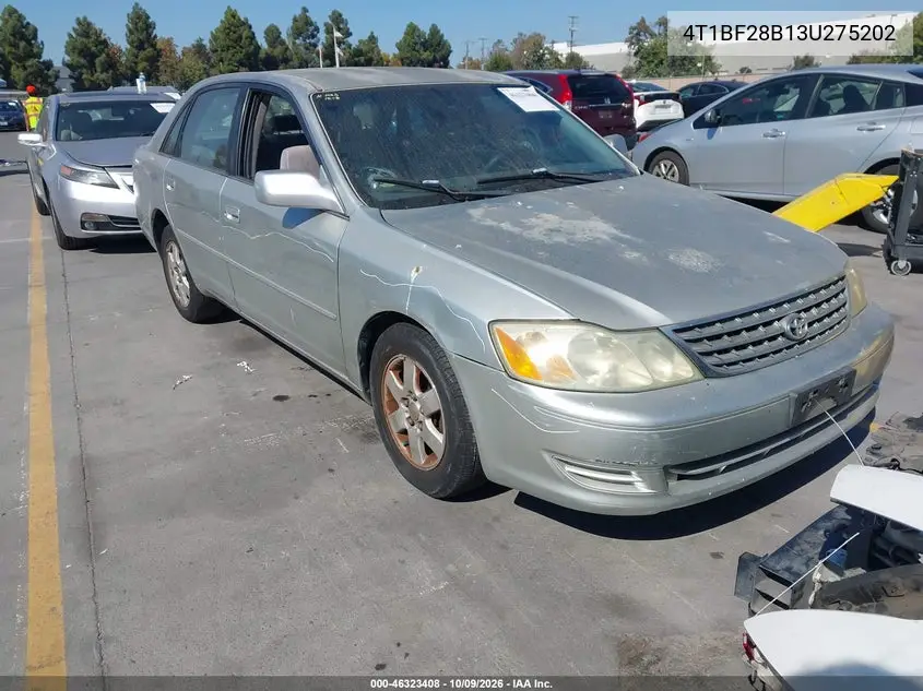 TOYOTA AVALON 2003, VIN 4T1BF28B13U275202