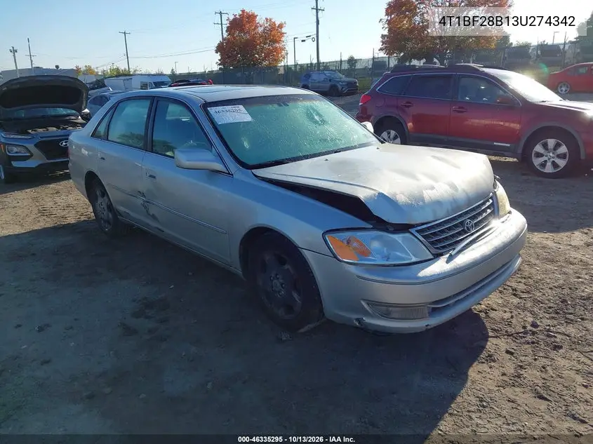 TOYOTA AVALON 2003, VIN 4T1BF28B13U274342