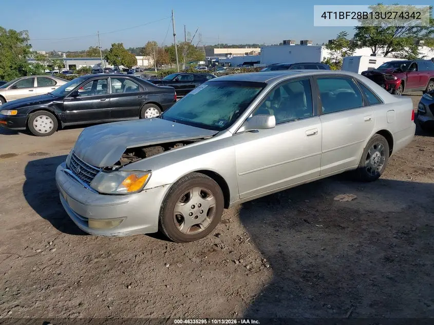 2003 TOYOTA AVALON VIN 4T1BF28B13U274342 — фото 2