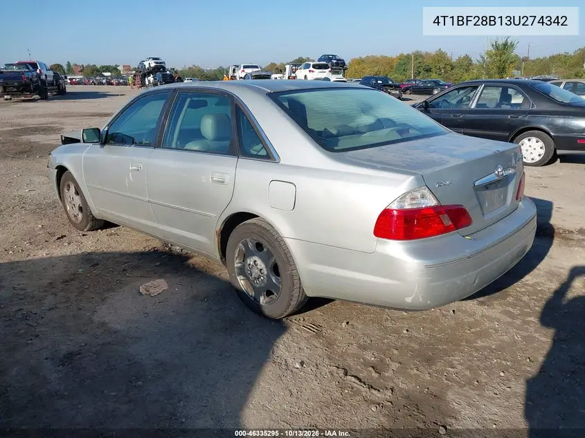 2003 TOYOTA AVALON VIN 4T1BF28B13U274342 — фото 3