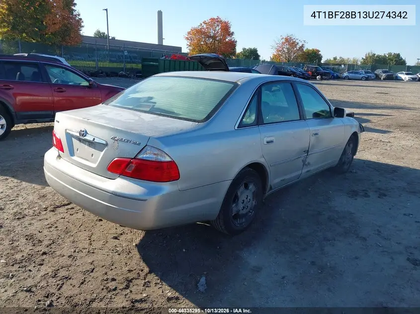 2003 TOYOTA AVALON VIN 4T1BF28B13U274342 — фото 4