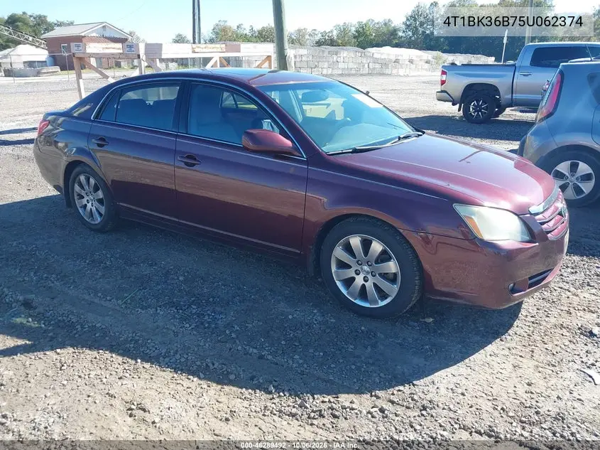 TOYOTA AVALON 2005, VIN 4T1BK36B75U062374