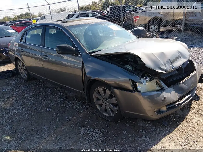 TOYOTA AVALON 2005, VIN 4T1BK36BX5U006316