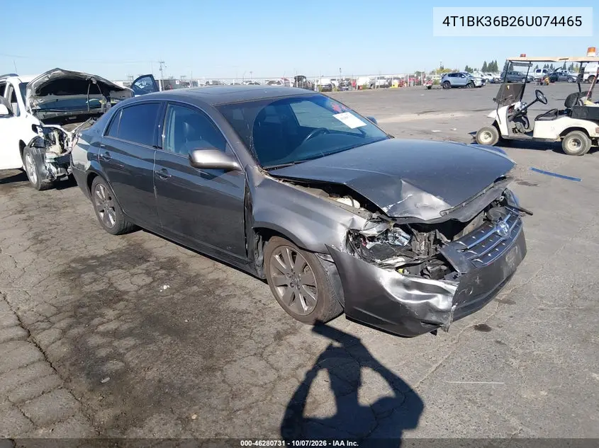 TOYOTA AVALON 2006, VIN 4T1BK36B26U074465