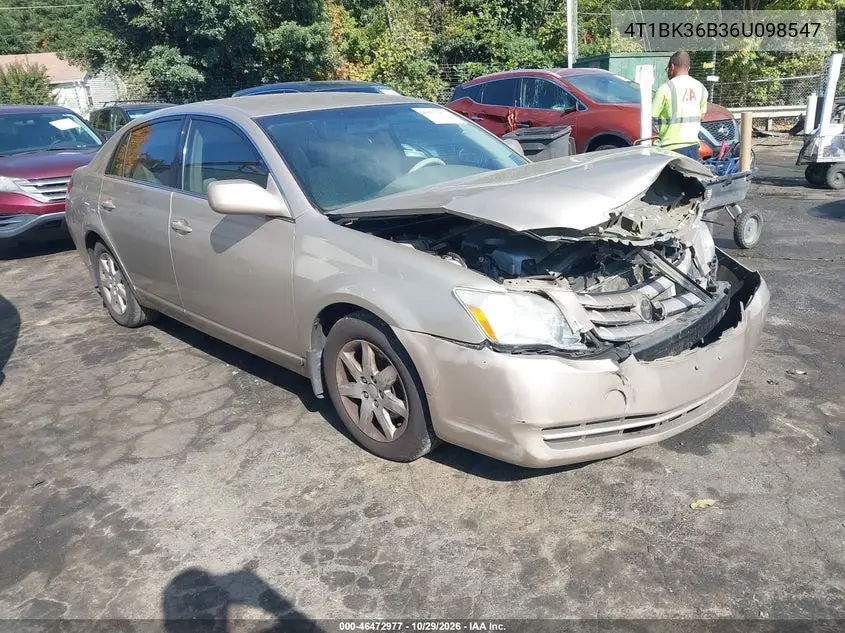 TOYOTA AVALON 2006, VIN 4T1BK36B36U098547