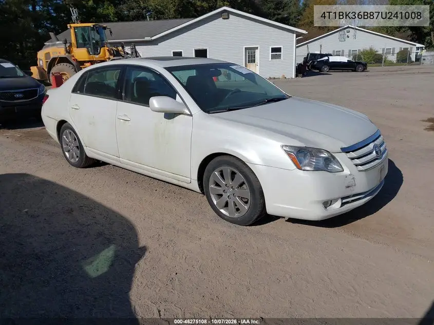 TOYOTA AVALON 2007, VIN 4T1BK36B87U241008