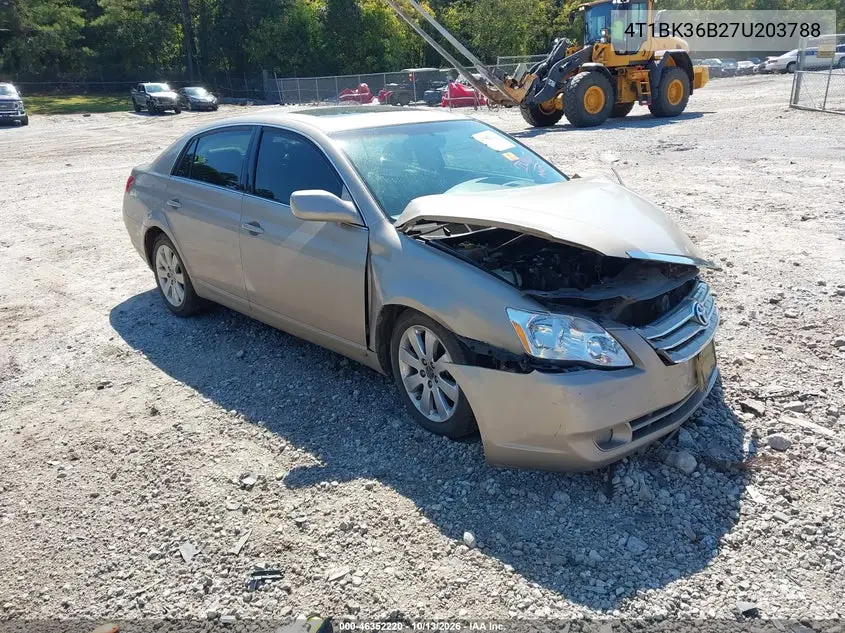 TOYOTA AVALON 2007, VIN 4T1BK36B27U203788