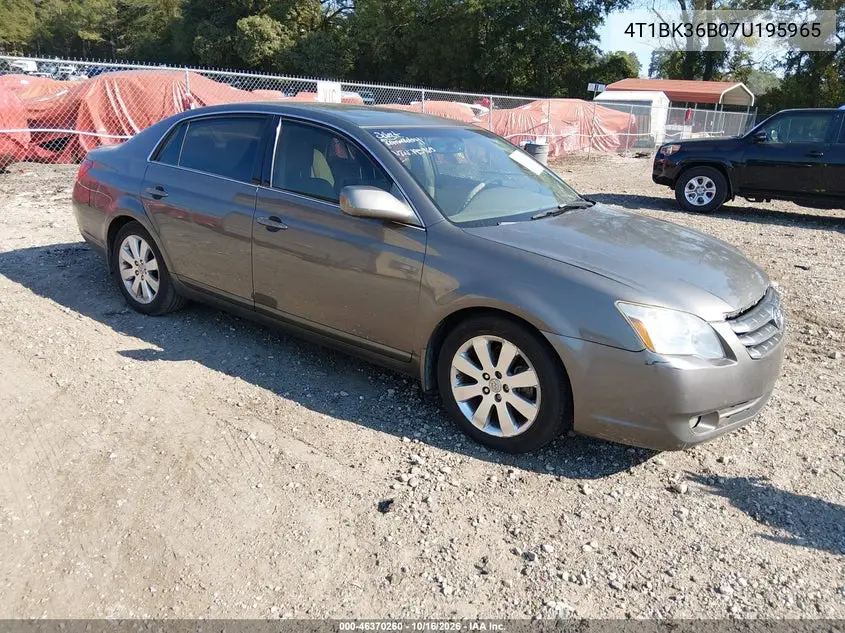 TOYOTA AVALON 2007, VIN 4T1BK36B07U195965