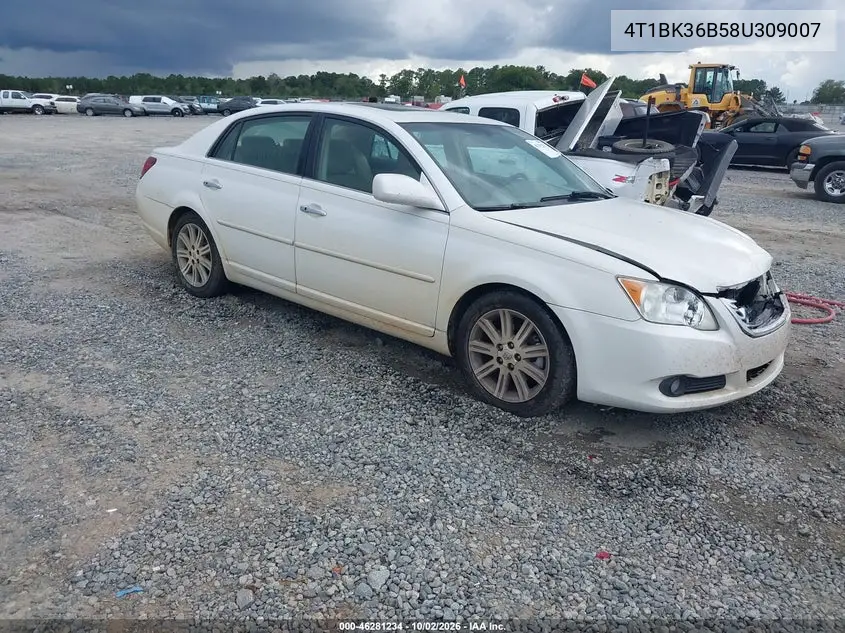 TOYOTA AVALON 2008, VIN 4T1BK36B58U309007