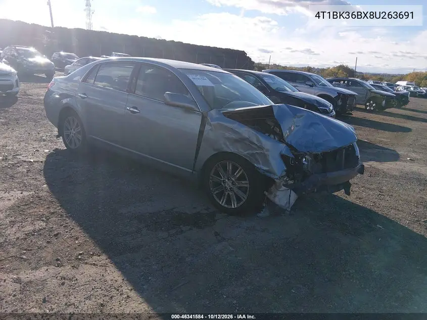 TOYOTA AVALON 2008, VIN 4T1BK36BX8U263691