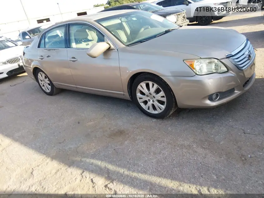 TOYOTA AVALON 2008, VIN 4T1BK36B48U320600