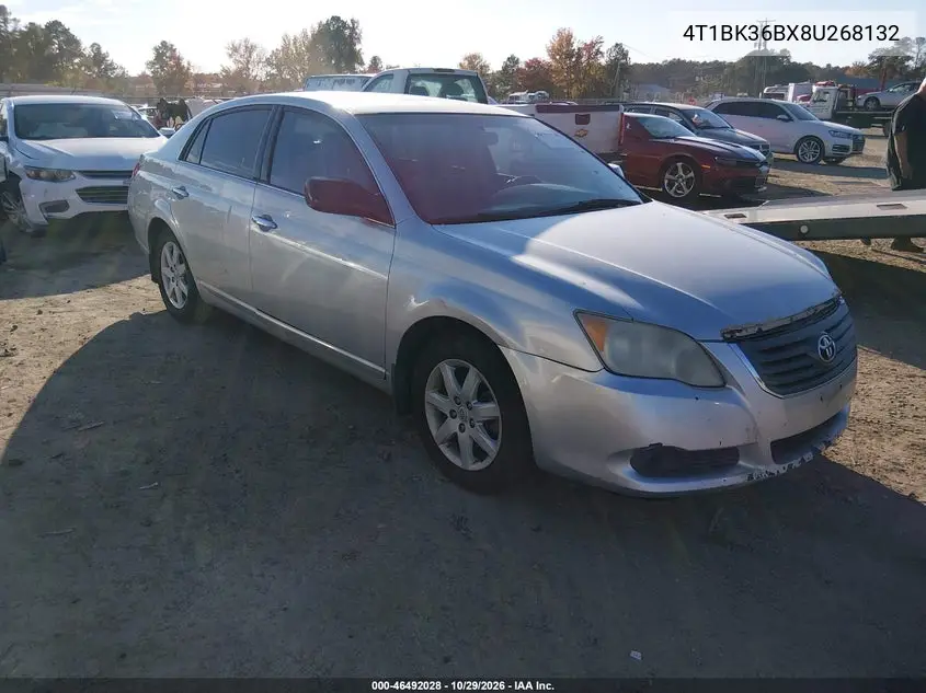 TOYOTA AVALON 2008, VIN 4T1BK36BX8U268132