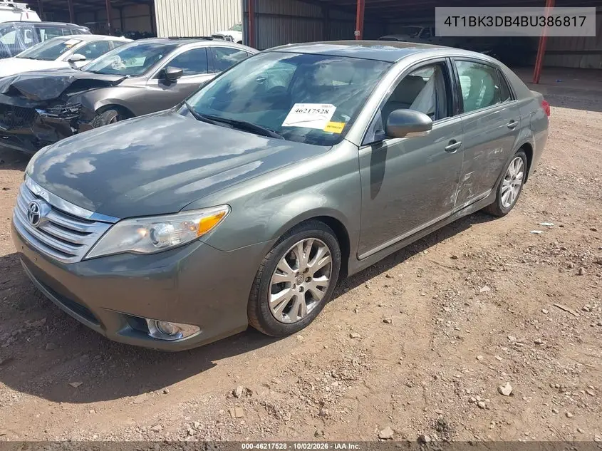 2011 TOYOTA AVALON VIN 4T1BK3DB4BU386817 — фото 2