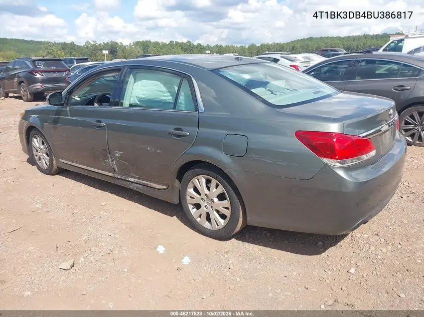 2011 TOYOTA AVALON VIN 4T1BK3DB4BU386817 — фото 3