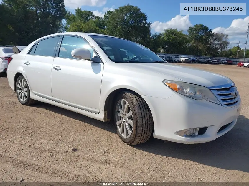 TOYOTA AVALON 2011, VIN 4T1BK3DB0BU378245