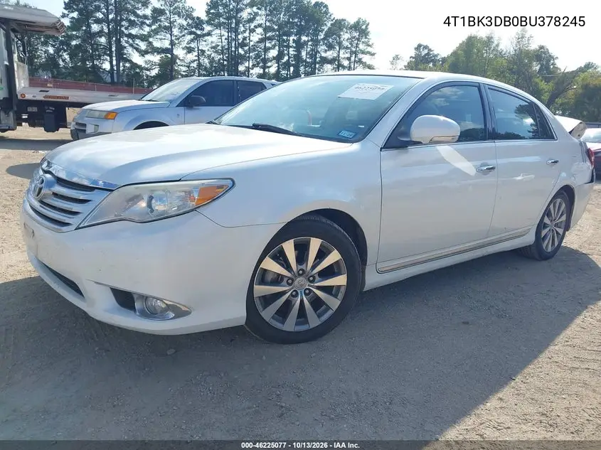 2011 TOYOTA AVALON VIN 4T1BK3DB0BU378245 — фото 2