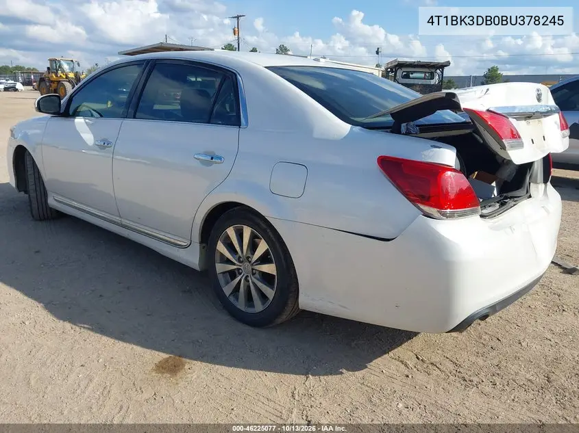 2011 TOYOTA AVALON VIN 4T1BK3DB0BU378245 — фото 3