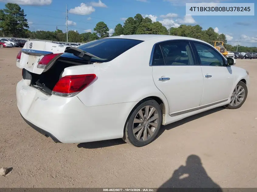 2011 TOYOTA AVALON VIN 4T1BK3DB0BU378245 — фото 4