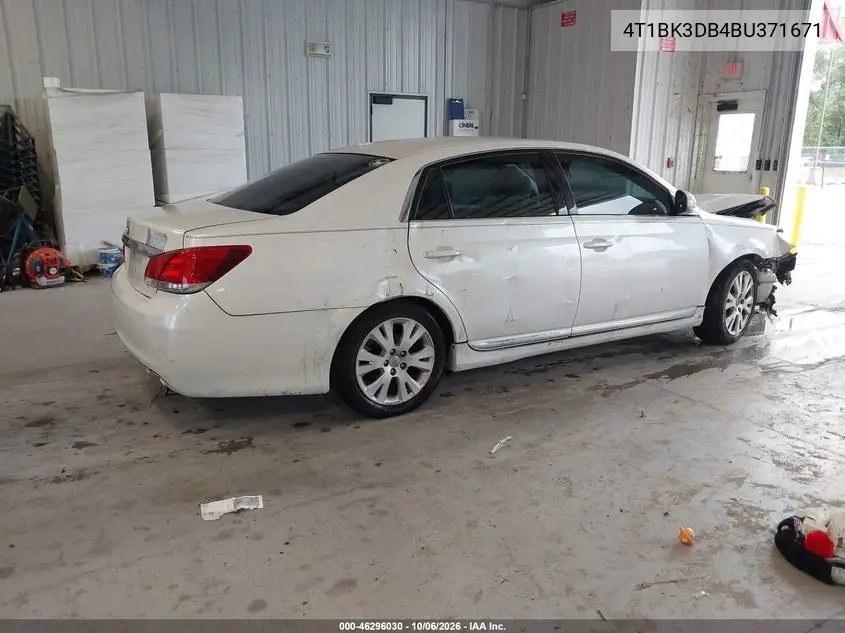 2011 TOYOTA AVALON VIN 4T1BK3DB4BU371671 — фото 4